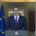 Captura de video de la señal institucional de La Monclao, de la comparecencia del presidente del Gobierno, Pedro Sánchez.