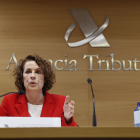 La directora general de la Agencia Tributaria, Soledad Fernández Doctor, presenta la campaña de Renta 2023 el pasado 3 de abril en Madrid. EFE/ Fernando Alvarado