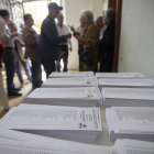 Imagen de una urnas, este domingo durante las elecciones catalanas.