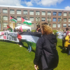 Acampada en la Universidad de León en apoyo al pueblo palestino