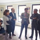 Quiñones, en su visita esta mañana a Ponferrada junto al alcalde.