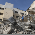 Edificio destruido en la operación militar israelí en de Yenín. EFE/EPA/ALAA BADARNEH