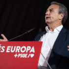 El expresidente del Gobierno José Luis Rodríguez Zapatero en un acto de la campaña electoral del PSOE para los comicios europeos del 9 de junio.