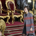 Eva Fernández, la estilista leonesa de la reina Letizia, durante una recepción en el Palacio Real.