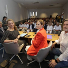 Muñoz, Fúnez y Vázquez, este miércoles en el comité provincial del PP celebrado en la sala Región Leonesa del ILC.