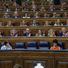 Vista del hemiciclo del Congreso que debatirá mañana la modificación de la ley de extranjería. EFE/ Zipi Aragon