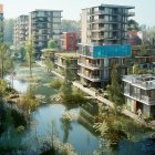 Barrio neerlandés adaptado a una ciudad inundada