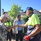 La consejera de Industria, Comercio y Empleo, Leticia García, este lunes en Viana de Cega.