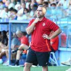 El entrenador de la SD Ponferradina, Javi Rey.