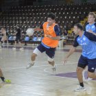 El Abanca Ademar en un entrenamiento de pretemporada en el Palacio de Deportes.