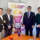 Vallejo, segundo por la izquierda, esta mañana en la presentación de Emprende Experience.