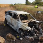 Estado en el que quedó en vehículo, totalmente calcinado tras el accidente