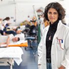 Silvia Ceruelo, ayer en la sala de rehabilitación del Hospital de Parapléjicos de Toledo.