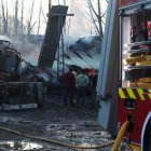 Imagen de la actuación de los Bomberos en Almázcara.