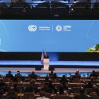 El presidente de Azerbaijan, Ilham Aliyev, hoy en la COP29 de Baku, Azerbaijan. EFE/EPA/IGOR KOVALENKO