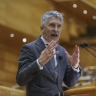 El ministro de Interior, Fernando Grande-Marlaska, interviene en la sesión de control en el Senado celebrada este martes en Madrid.