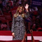 La primera dama Melania Trump durante un acto de campaña.