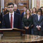 El nuevo presidente de la Corporación RTVE, José Pablo López, durante el acto de jura o promesa de acatamiento de la Constitución, este lunes en el Congreso de los Diputados. EFE/Zipi Aragón