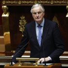 Michel Barnier durante la moción de censura en su contra este 4 de diciembre. EFE/EPA/YOAN VALAT