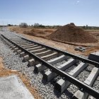 Ramal ferroviario en construcción en el polígono de Villadangos /