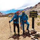 José María Fernández y Roberto Horas hace unos días cuando alcanzaron los 3.400 metros en su ascensión al Aconcagua