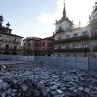 La Plaza Mayor de León al inicio de las obras.