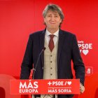 El alcalde de Soria, el socialista Carlos Martínez, comparece para presentar en público su precandidatura para liderar el PSOE en Castilla y León,