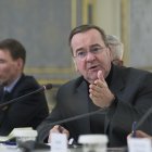 El Ministro de Defensa alemán, Boris Pistorius, habla durante una reunión con el presidente de Ucrania, Volodymyr Zelensky (no visto) en Kyiv, Ucrania, el 14 de enero de 2025. Pistorius llegó a Kyiv en una visita sorpresa para reunirse con altos funcionarios ucranianos en medio de la invasión rusa. (Zelenski, Alemania, Rusia, Ucrania, Kiev) EFE/EPA/VITALII NOSACH