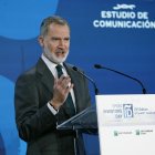 El rey Felipe VI interviene en la inauguración de la XV edición del Spain Investors Day, este miércoles en Madrid. EFE/Chema Moya