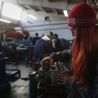 Estudiantes en prácticas en un centro de formación profesional de la provincia.