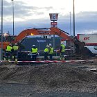 Obras de reparación de la tubería que causó la inindación en Fernandez Ladreda.