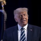 Fotografía del presidente de Estados Unidos, Donald Trump. EFE/Tasos Katopodis