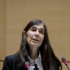 La directora científica del Centro Nacional de Investigaciones Oncológicas (CNIO), María Blasco, durante su comparecencia este martes. EFE/Sergio Pérez