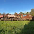 Vista de la locomotora que se trasladará a Villadangos.