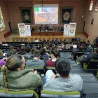 Un momento del encuentro en Veterinaria con los universitarios internacionales.