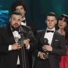 El director y productor leonés Néstor López tras recibir el Goya al Mejor Cortometraje Documental. EFE