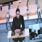 Montse Tomé, durante su declaración de ayer ante el juez.