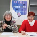 Olga Castrillo y Herminia Suárez Mata en la rueda de prensa.