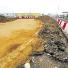 Obra en el cruce de Trobajo del Camino