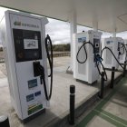 Punto de carga de coches eléctrcios en la provincia de León.