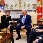 Macron con Trump ayer, en la Casa Blanca.
