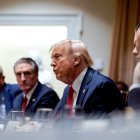 Trump ayer, en la reunión con su gabineta en la Casa Blanca.