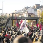Leoneses en una movilización por el tren de Matallana.