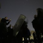 Observación de la alineación de planetas en el parque Santos Ovejero.