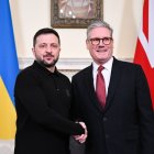Volodímir Zelenski con el primer ministro británico en Downing Street.