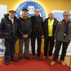 Los primeros trabajadores de la estación, en el acto.
