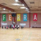 Parte de las grandes letras con la palabra Ponferrada.