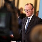 El jefe de la CDU, Friedrich Merz, ayer en el Bundestag.