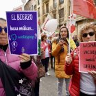 Imagen de dos manifestantes del Bierzo en la manifestación.
