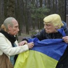 Manifestantes contra Trump y Putin.